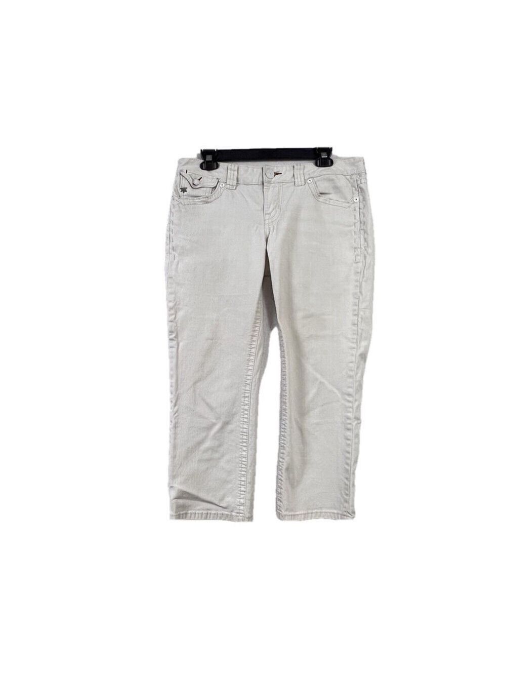Mek DNM Jeans Womens 29 Jaisalmer Capri White Wash Straight Leg Low Rise